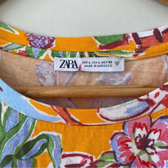 Zara Tropical Jungle Dress with Cutouts Size Large - Picture 5 of 6